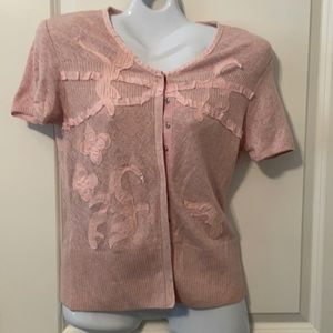 Short sleeve snap front cardigan